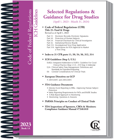 Book 1A:  2023 Selected Regulations & Guidance for Drug Studies