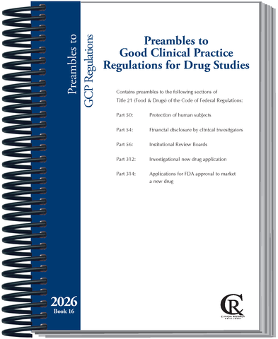 Book 16:  2026 Preambles to Good Clinical Practice Regulations