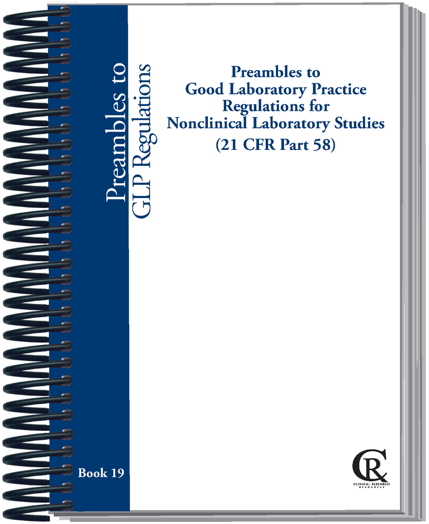 Book 19:  2026 Preambles to Good Laboratory Practice Regulations