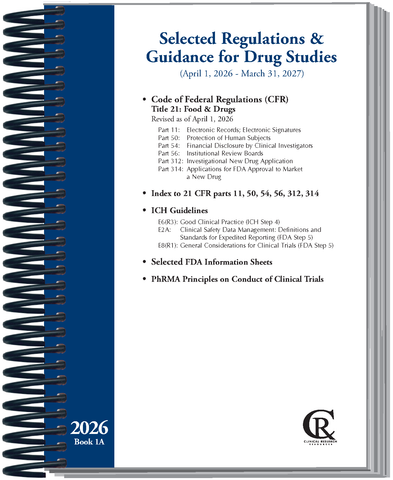 Book 1A:  2026 Selected Regulations & Guidance for Drug Studies <span style="color: #b70202">(With FDA/ICH GCP E6(R3))</span>
