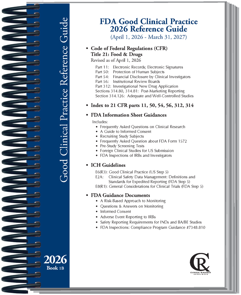 Book 1B:  2026 FDA Good Clinical Practice Guide <span style="color: #b70202">(With FDA/ICH GCP E6(R3))</span>