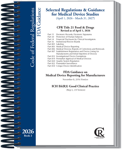 Book 2:  2026 Selected Regulations and Guidance for Medical Device Studies <span style="color: #b70202">(With FDA/ICH GCP E6(R3))</span>