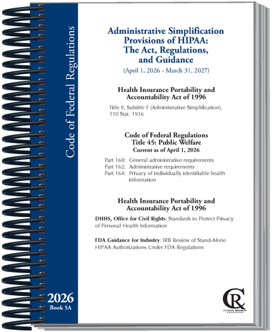 Book 5A:  2026 Administrative Simplification Provisions of HIPAA: The Act, Regulations and DHHS (OCR) Guidance