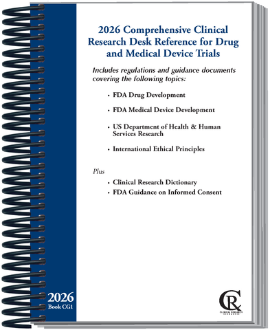 Book CG1:  2026 Comprehensive Clinical Research Desk Reference for Drug and Medical Device Trials <span style="color: #b70202">(With FDA/ICH GCP E6(R3))</span>