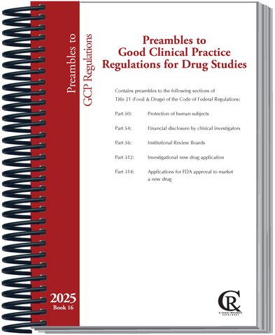 Book 16:  2025 Preambles to Good Clinical Practice Regulations