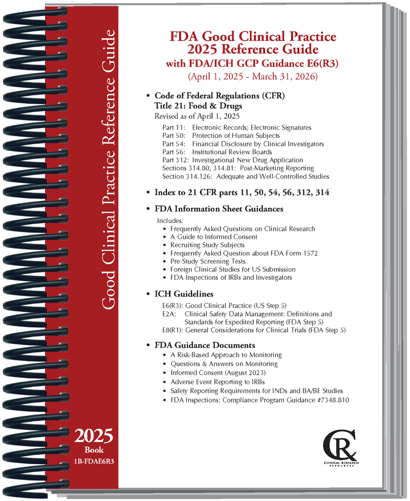 Book 1B-FDAE6R3:  2025 FDA Good Clinical Practice Guide <span style="color: #b70202">(With FDA/ICH GCP E6(R3))</span>