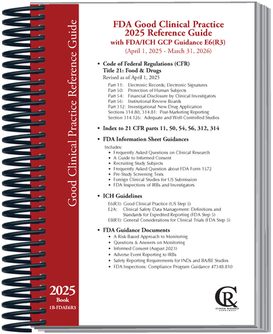 Book 1B-FDAE6R3:  2025 FDA Good Clinical Practice Guide <span style="color: #b70202">(With FDA/ICH GCP E6(R3))</span>