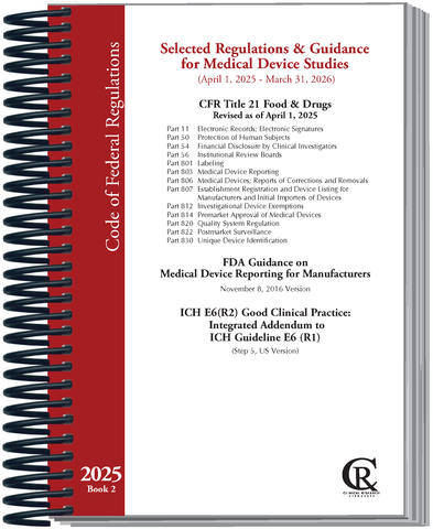 Book 2:  2025 Selected Regulations and Guidance for Medical Device Studies