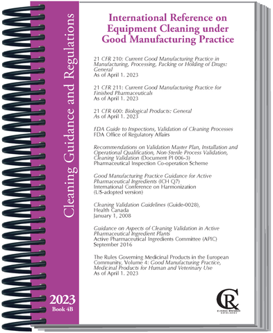 Book 4B:  2023 International Reference on Cleaning Validation under Good Manufacturing Practice