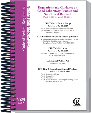Book 9:  2023 Regulations/Guidance on Good Laboratory Practice and Nonclinical Research